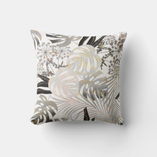 Palm leaves, tropical, Botanical, leaves, jungle Cushion