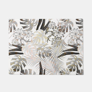 Palm leaves, tropical, Botanical, leaves, jungle, Doormat