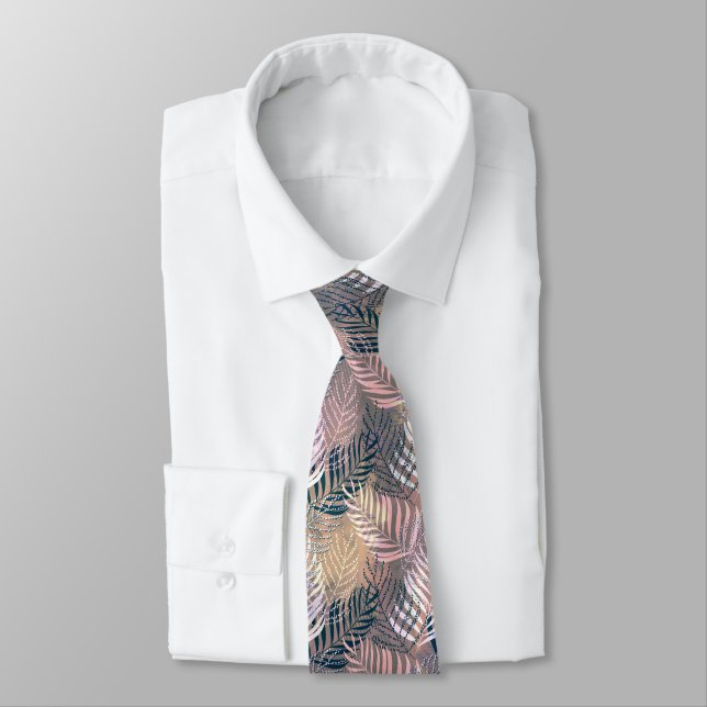 Palm leaves, tropical, Botanical Tie (Tied)