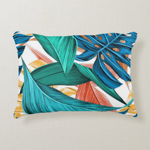Palm leaves tropical exotic  decorative cushion