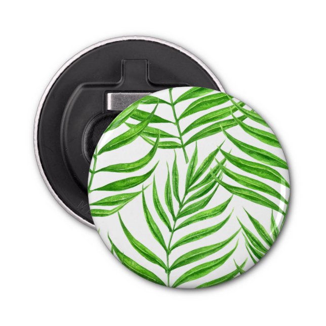 Palm leaves watercolor bottle opener (Front)