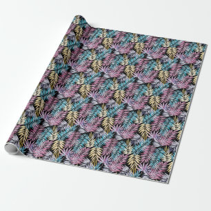 Palm leaves: watercolor dark pattern wrapping paper