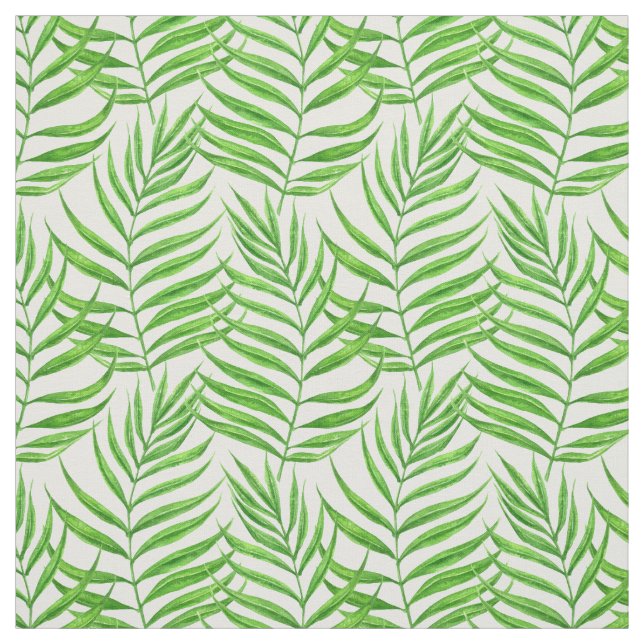 Palm leaves watercolor fabric (Swatch)