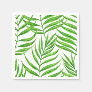 Palm leaves watercolor napkin