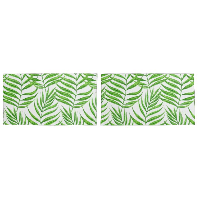 Palm leaves watercolor pillowcase (Front-Set)