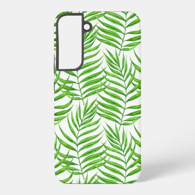 Palm leaves watercolor samsung galaxy s22+ case (Back)