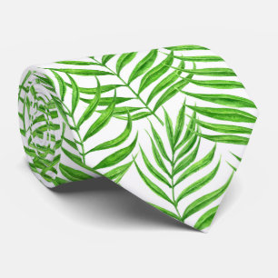 Palm leaves watercolor tie