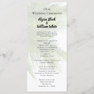 Palm Leaves Wedding Ceremony Tall Program Programme