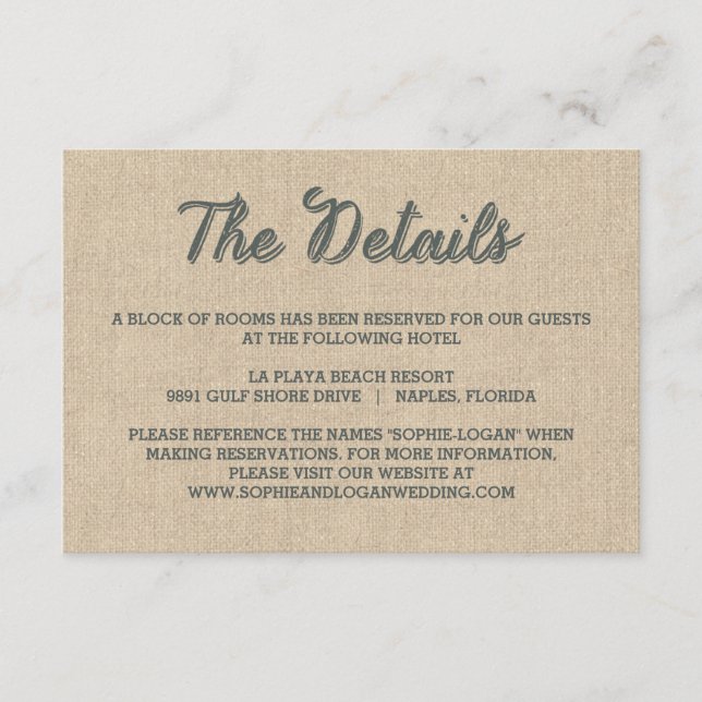 Palm Leaves Wedding Enclosure Cards (Front)