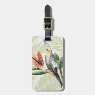 Palm Leaves With Black Bird Luggage Tag