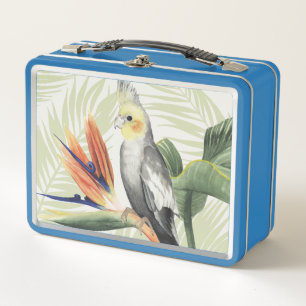 Palm Leaves With Black Bird Metal Lunch Box