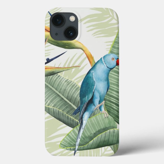 Palm Leaves With Blue Bird Case-Mate iPhone Case (Back)