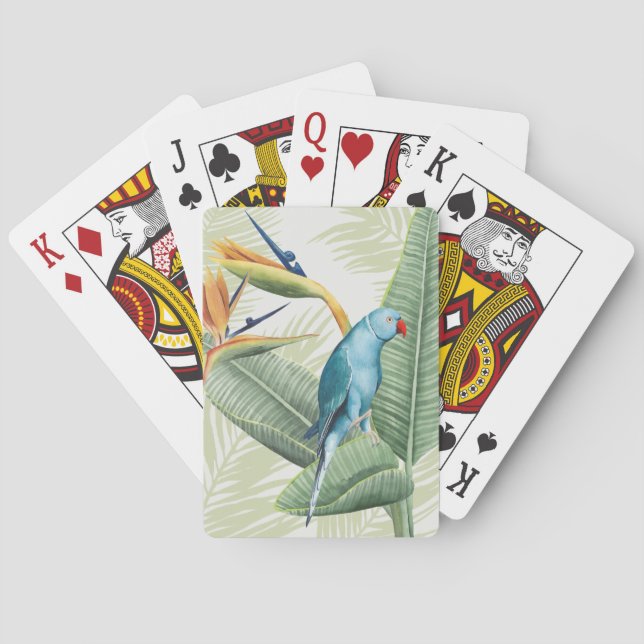 Palm Leaves With Blue Bird Playing Cards (Back)