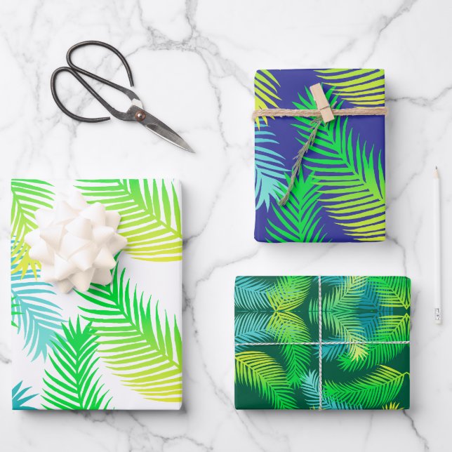Palm Leaves Wrapping Paper Sheets – Tropical Gift  (Front)