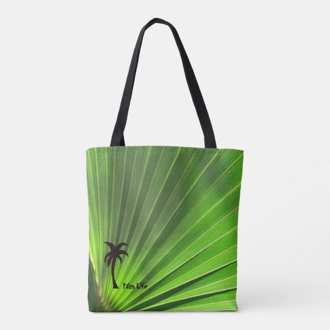 Palm Life | Green Palm Frond Palm Tree motif Tote Bag (Back)