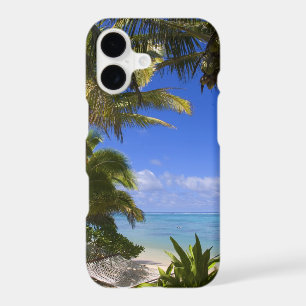 Palm lined beach Cook Islands 2