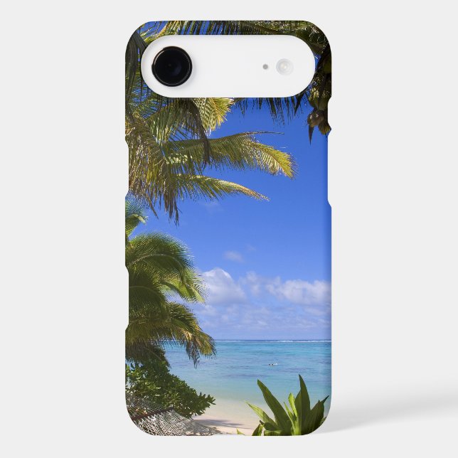 Palm lined beach Cook Islands 2 Case-Mate iPhone Case (Back)