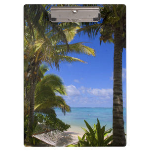 Palm lined beach Cook Islands 2 Clipboard
