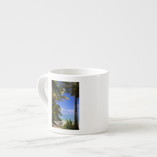 Palm lined beach Cook Islands 2 Espresso Cup (Front Left)