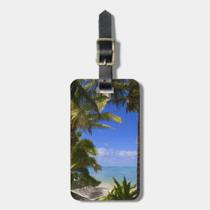 Palm lined beach Cook Islands 2 Luggage Tag