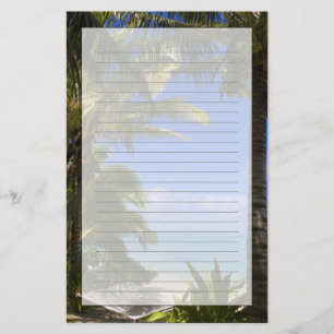 Palm lined beach Cook Islands 2 Stationery