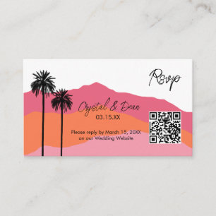 Palm Modern Rsvp Enclosure Card (pink)