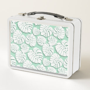 Palm monstera seamless pattern 3 metal lunch box