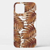Palm Monstera Seamless Pattern. Orange White Tropi