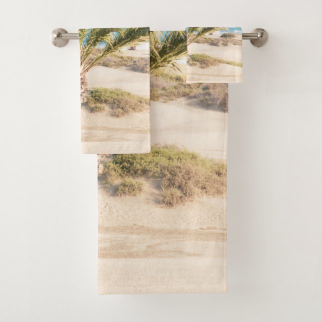 Palm Ocean Beach Dream #1 #travel #wall #art  Bath Towel Set (Insitu)