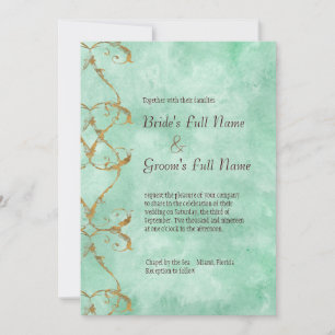 Palm Paradise  - Aqua Wedding Invitation