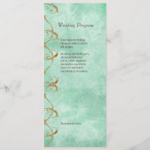 Palm Paradise - Blue Green Wedding Program Card