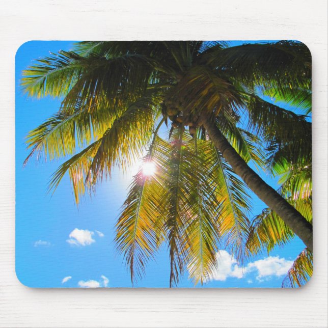 Palm Paradise Blue Sky Sunshine Mouse Mat (Front)