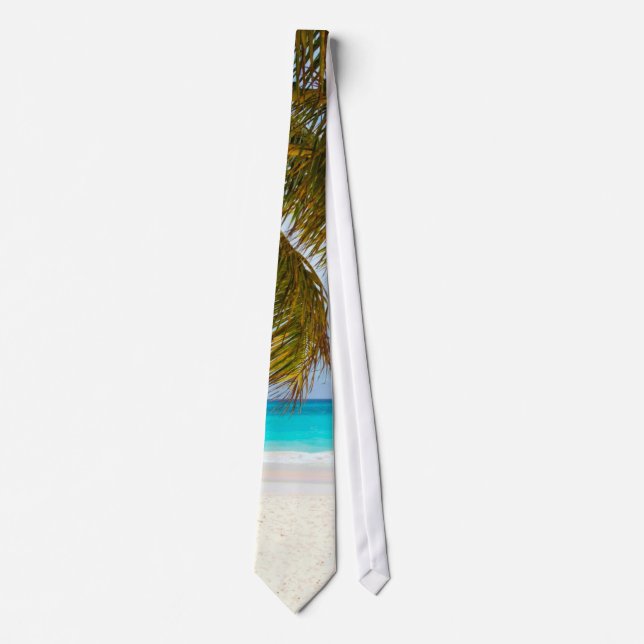 Palm Paradise Blue Sky Sunshine Tie (Front)