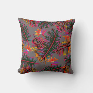 Palm Paradise Grey Cushion