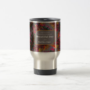 Palm Paradise Grey Travel Mug