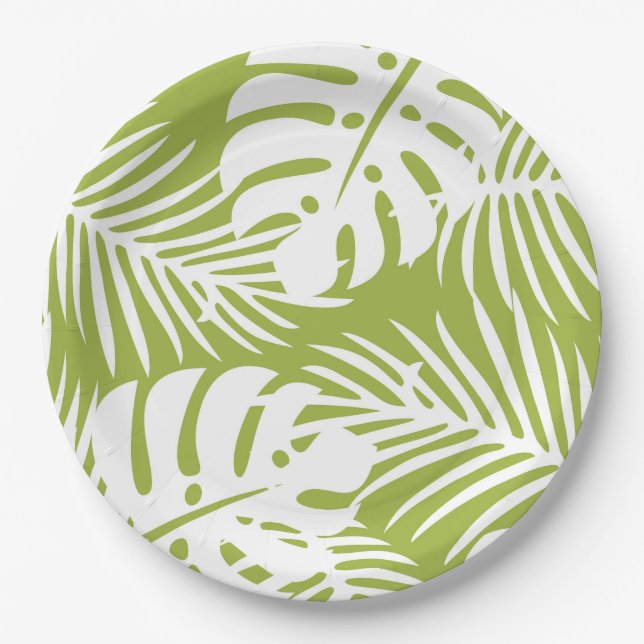 Palm Paradise Partyware Paper Plate (Front)