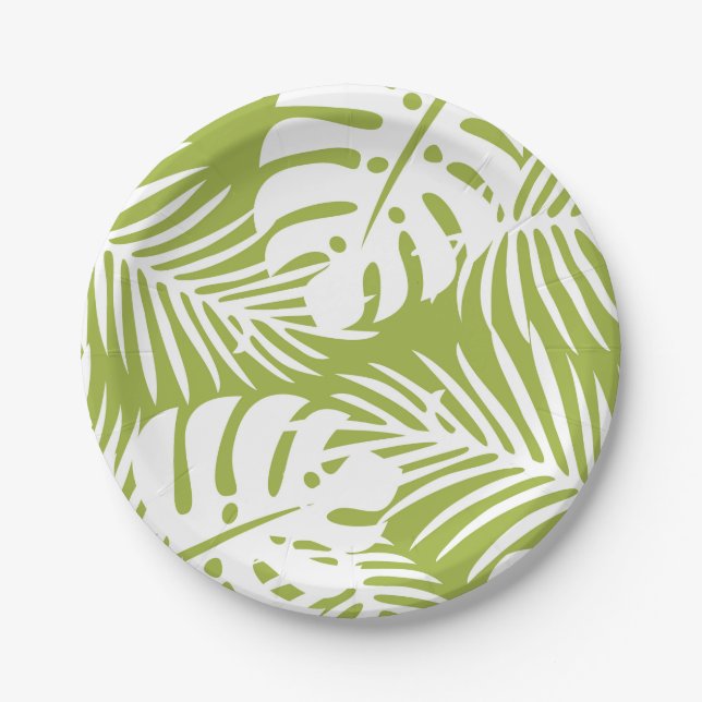 Palm Paradise Partyware Paper Plate (Front)