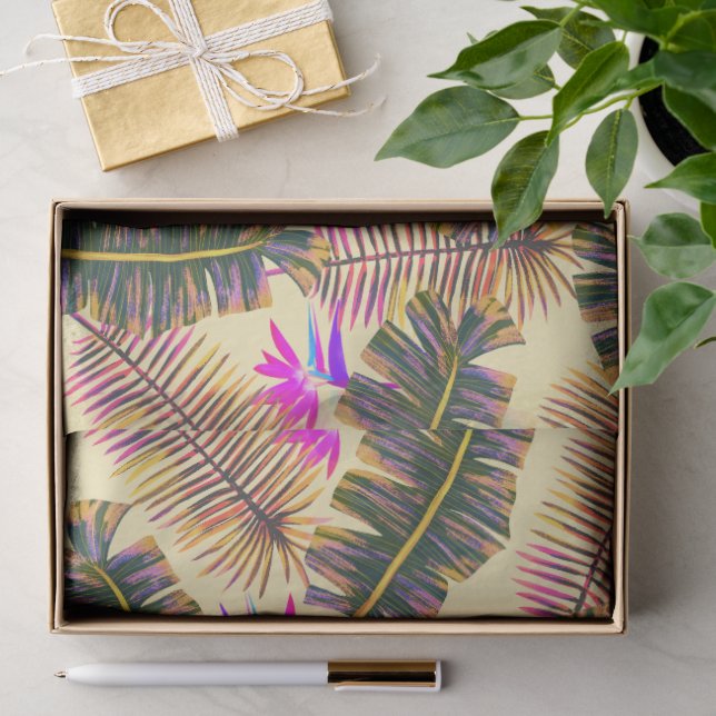 Palm Paradise Yellow Tissue Paper (Gift)