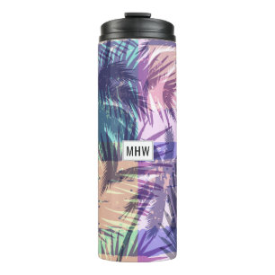 Palm Pattern custom monogram tumbler