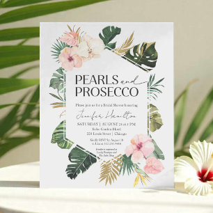 Palm Pearls and Prosecco Bridal Shower Invitation