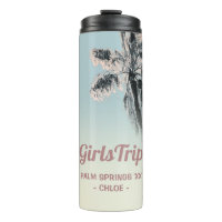 Palm Pink Aqua Girls Weekend Name Tumbler