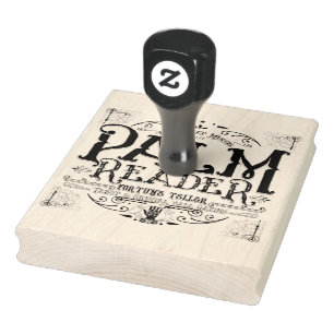 Palm Reader Vintage Fortune Teller Sign Halloween Rubber Stamp
