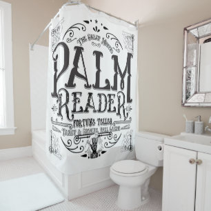 Palm Reader Vintage Magic Fortune Teller Sign Shower Curtain