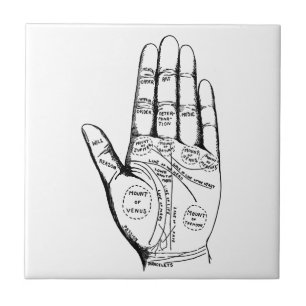 Palm Reading Chart Palmistry fortune teller future Tile