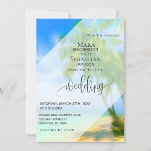 *~* Palm  RSVP QR  AP13 Exotic PHOTO  Wedding Invitation