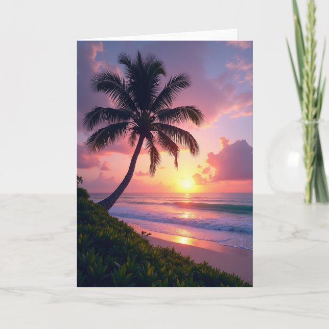 Palm Silhouette Birthday Card (Front)