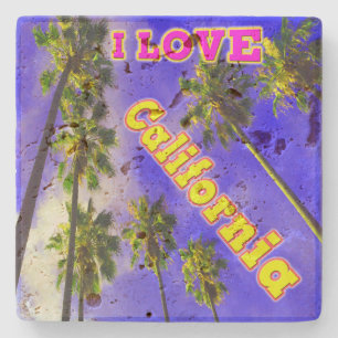 "Palm Sky: I LOVE California 1" Coaster