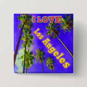 "Palm Sky: I LOVE Los Angeles 1" Button