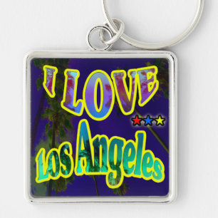 "Palm Sky: I LOVE Los Angeles 4" Keychain