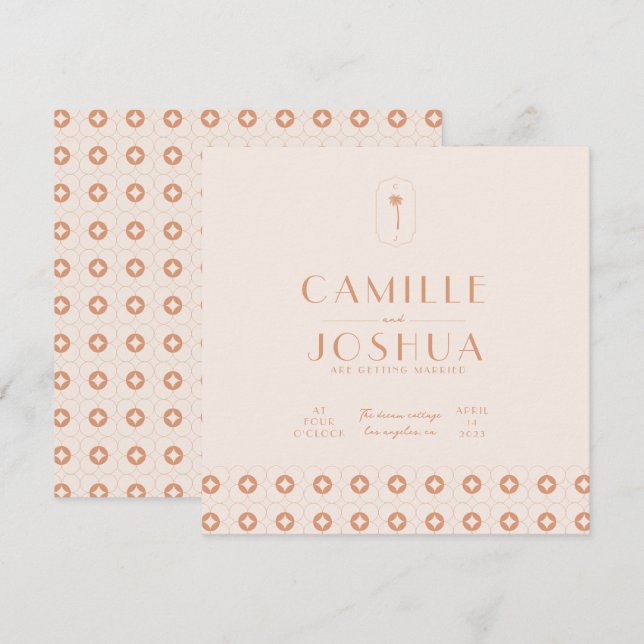 Palm spring retro wedding  (Front/Back)